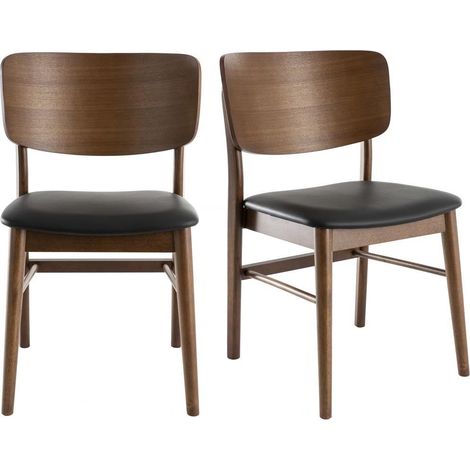 Stühle in Nussbaumholz in schwarz ( 2er-Set) SHELDON
