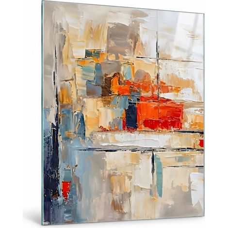 Lupia Quadro Astratto su Vetro 60x80 cm MEMORIE URBANE 1 da Parete (1/4)