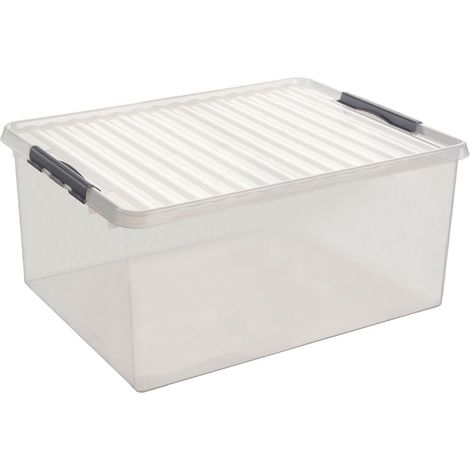 Sunware Kunststoff-Box Q-Line 120l mit Deckel transparent Aufbewahrungsbox Box (1/3)
