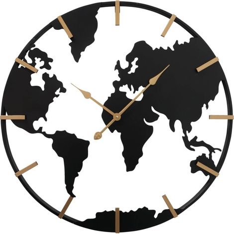 Wanduhr UNION, Metall, mit goldenen Uhrzeigern (1/5)