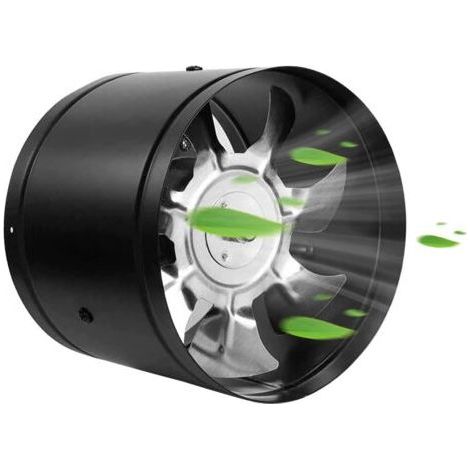 100mm Ventilateur D'extraction, 140 m鲁/h de Conduit Ventilateur Industriel en M茅tal d'air Mural pour Salle de bain, Sous-sol, Garage, Tente de Culture(noir) (1/5)