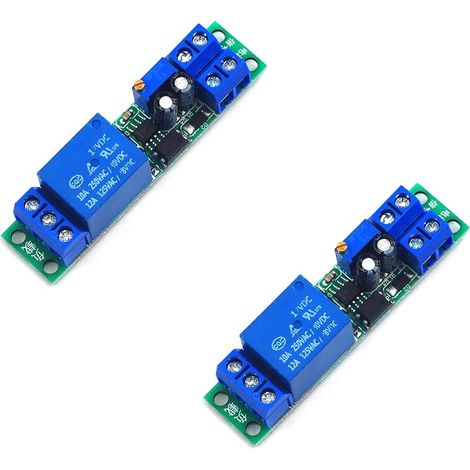 Modulo relè temporizzato per autoveicoli a 2 pezzi da 12 V CC con interruttore di ritardo, trigger di segnale optoaccoppiatore, ritardo regolabile (1/5)