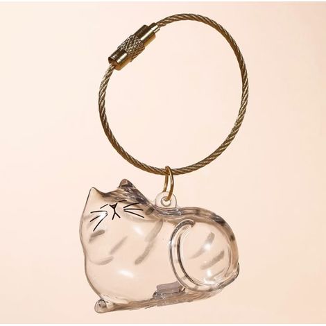 1 capsule à souvenirs transparente en forme de chat, boîte de rangement hermétique pour poils d'animaux, cadeau souvenir à faire soi-même pour les amoureux des chats (1/5)