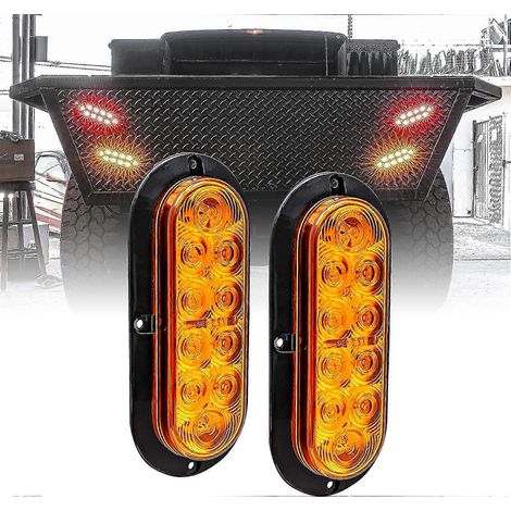 Kit de feux arrière de remorque ovales à LED ambrées de 6 pouces (4 pièces) (1/5)