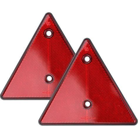 2Pcs Catadioptre Triangle Rouge Réflecteurs Triangles Réfléchissant Remorque Triangle Reflecteur de Signalisation Visser Fixe pour Remorque Caravane Camion Tracteur Véhicule (1/5)