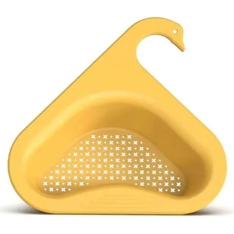 Évier Panier De Vidange Ménage Sans Poinçon Cuisine Lavage De Légumes Multifonctionnel Piscine Triangulaire En Plastique Filtre À Eau Rack Jaune