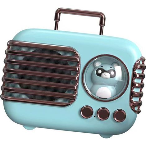 Valise rétro mignonne haut-parleur Bluetooth vert mini enceinte vintage créative (1/5)