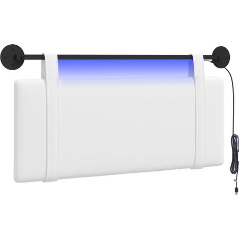 Testiera Testata del letto sospesa Con luce LED Bianco Tessuto (1/5)