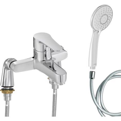 Mitigeur baignoire JACOB DELAFON July + pommeau de douche Juliette + flexible de douche lisse + colonnettes Idro'Flex (1/4)