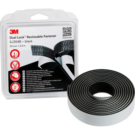 3M Dual Lock Klettband zum Aufkleben (L x B) 2.5 m x 25 mm Schwarz 1 St. (1/4)