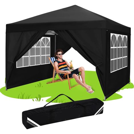 Abri de jardin, toile imperméable, parois amovibles, Noir (1/2)