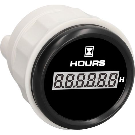 Compteur horaire numérique 52 mm, 0-99 999,9 h, cadran noir, rétroéclairage 7 couleurs, étanche IP67, alimentation 9-32 V CC, pour bateaux. (1/5)
