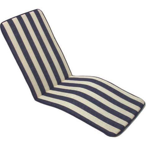 Cuscino In Cotone Capri A Righe Bianco/Blu Poltrona - Cm 49X157 H Spessore Cm.3