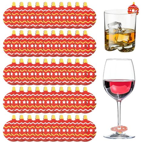 150 étiquette à Breloques pour Verre à Vin Marqueur de Boisson Ovale en Papier pour Noël Mariage Dégustation Cocktails Champagne Fête D'Anniversaire (Rouge Indien) (1/5)