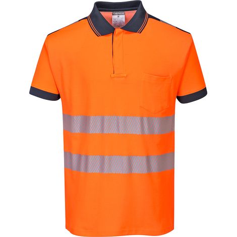 Polo Hv Pw3 - Talla XS - Naranja/marino - Portwest