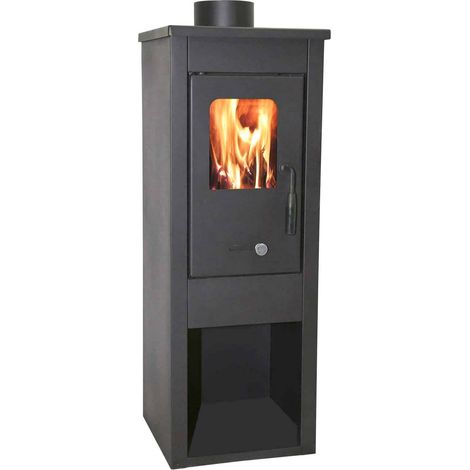STUFA STUFE A LEGNA ACCIAIO VERNICIATO 7KW CAMINETTO CASA cm 33x35x94h ERA