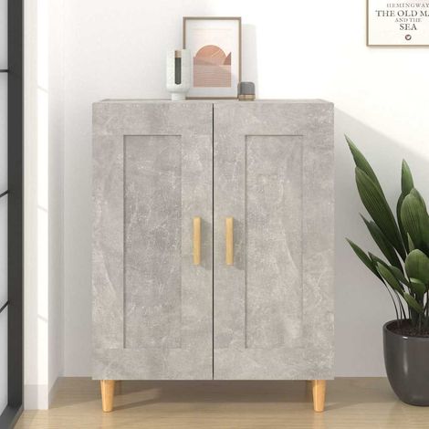 Buffet - Armoire de rangement Enfilade Gris béton 69,5x34x90 cm Bois d'ingénierie BV746866 - BonneVie (1/5)