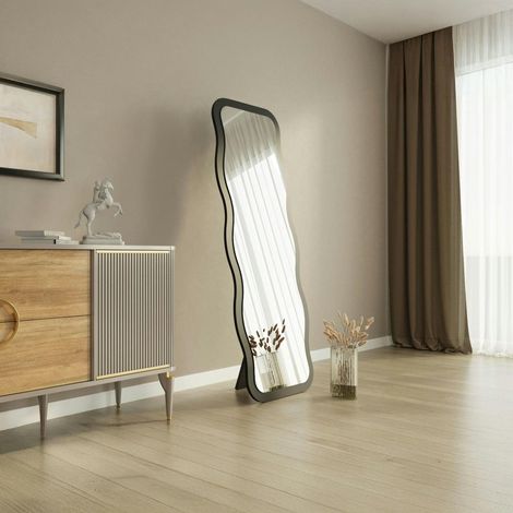 Miroir plein pied noir motif vague, style tendance 160 cm CODY (1/5)