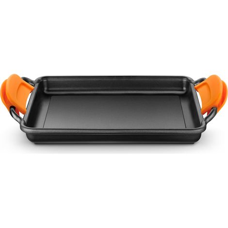 MONIX plancha asar aluminio inducción magma 40 cm , Plancha rectangular de aluminio para inducción Magma de 40 cm. -Marca: Monix. -Asas de silicona incluidas. -Material: aluminio f