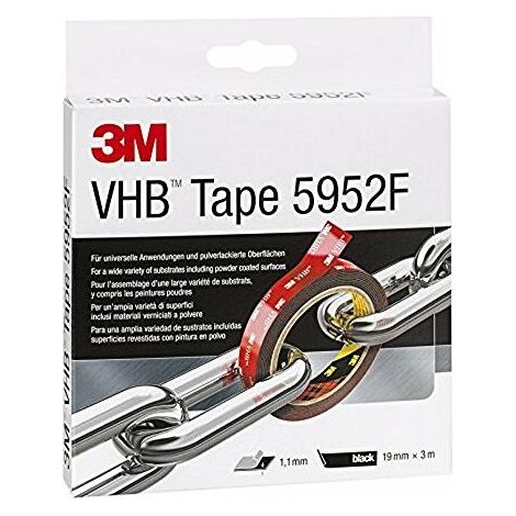 3M VHB™ 5952F 5952F/193 Nastro biadesivo VHB™ 5952F Nero (L x L) 3 m x 19 mm 1 pz. (1/4)