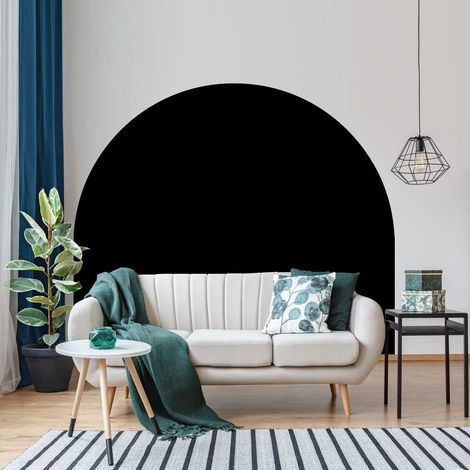 Autocollant Lit Tête de Lit Arche Stickers Muraux Papier Peint Demi Cercle pour Décoration Salon et Chambre L150 x H115 cm Noir (1/5)