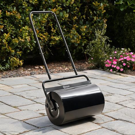 Rouleau de jardin en acier 50 cm cylindre remplissable eau ou (1/5)