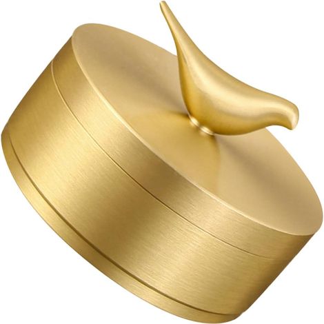 Boîte de Rangement en Laiton Couvercle Ne Change Pas de Couleur Facile à Nettoyer Cendrier Pratique pour Bureau et Maison, Forme Ronde (1/5)