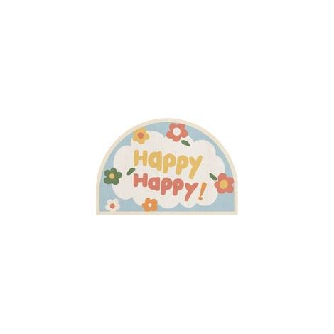 Tapis de chambre semi-circulaire absorbant antidérapant, motif floral, style 2 – (1/3)