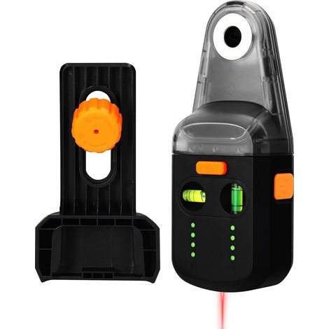 Niveau laser mural 4 en 1 avec laser à ligne, collecteur de poussière de perceuse, ventouse électronique et support mural, niveau laser rechargeable pour accrocher des tableaux, bricolage à domicile (1/5)