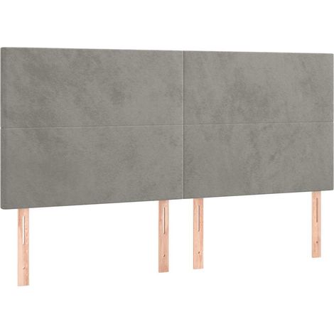Maison Exclusive - Cabecero gris claro 180x5x118/128 cm terciopel (1/5)