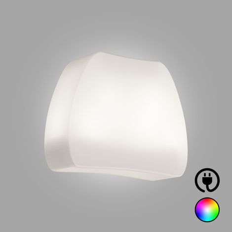 Vaso luminoso moderno di design 57x31 H80 in polimero resistente con LED multicolor per interno ed esterno - Made in Italy - Monacis (1/5)
