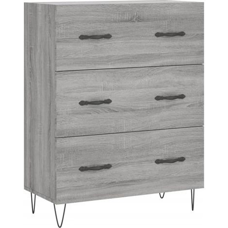 Maison Exclusive - Credenza Grigio Sonoma 69,5x34x90 cm in Legno Multistrato (1/5)
