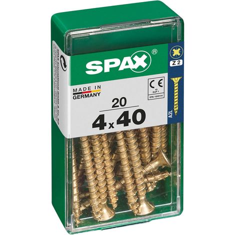 5 Boîte 20 Unités. Vis A Bois Spax Cab. Plat Yellox 4,0x40mm Spax (1/2)