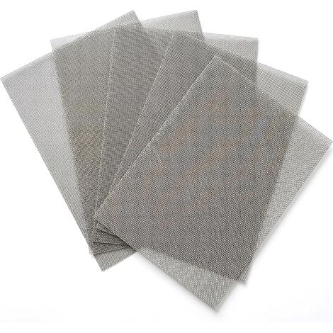 Lot de 5 grilles métalliques à mailles fines - 20 mailles - En acier inoxydable - Pour souris - Grille d'aération - 30 x 21 cm (1/5)
