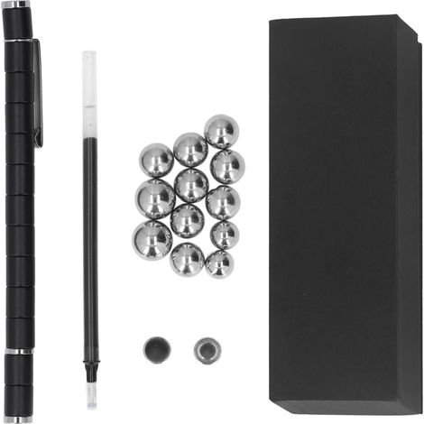 Stylo magnétique anti-stress et décompression, en métal, noir. Cadeau idéal pour enseignants et élèves. (1/5)