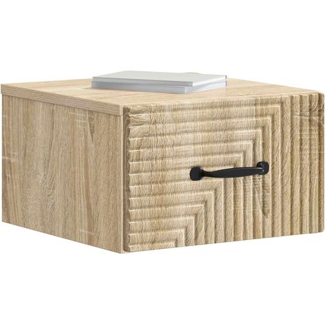 Maison Exclusive - Mobiletto da notte a muro 2 pcs Rovere Sonoma 34,5 x 33 x 20 cm