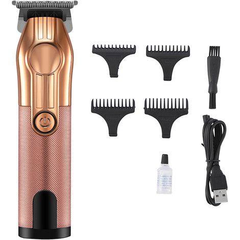 Tondeuse À Cheveux - Lame En Acier Inoxydable T - Sans Fil USB - Écran LED - 4 Sabots 1/2/3/4 Mm - Pour Hommes (1/5)