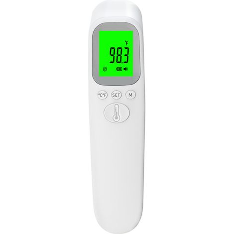 1,3-Zoll-LCD-Digital-Mini-Thermometer, tragbar, kontaktlos, Infrarot, für Stirn und Fuß, Handgerät, 32 Speicherplätze, Dualmodus für Körper und Objekte, für Babys, Kinder und Erwachsene