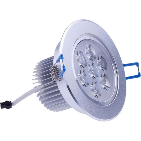 YMYNY 7 W LED-Einbaustrahler mit Federn und warmen/kalten Lamellen, Treiber im Lieferumfang enthalten – Kaltweiß (1/3)