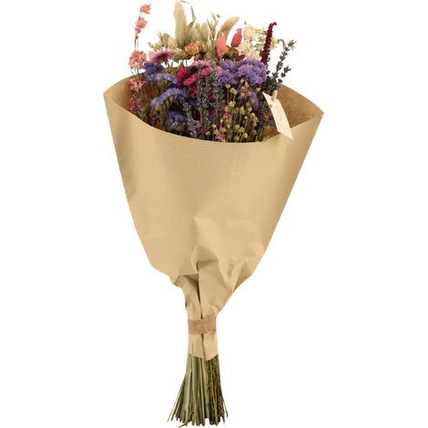 Bouquet de Fleurs Séchées Champêtre Rose Décoration Intérieure Ø 20 cm x 50 cm - PANGIVO (1/4)
