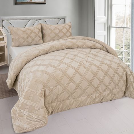 Edredón Invierno Borreguillo Nórdico de Microfibra - 180x240cm con 1 Funda Almohada - 240x260cm con 2 fundas Almohadas- Edredón Extra Suave, Cálido, Gruesa (1/5)