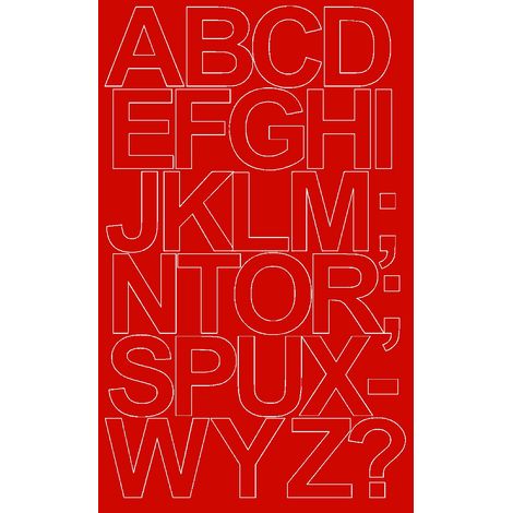 Lettere adesive autoadesive da 12 cm, rosse opache