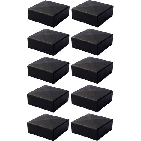 Cyclingcolors – Lot de 10 embouts de tube carré enveloppants en PELD – Protection esthétique pour tubes 60 x 60 mm – Couleur noire – Installation facile (1/2)
