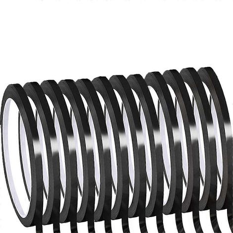 Rouleau de 12 rouleaux de ruban quadrillé pour tableau blanc effaçable à sec, épaisseur 1/8 pouce (noir) (1/5)