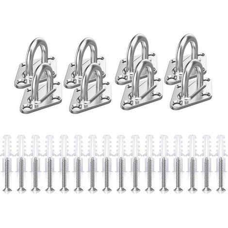 M5 Platine Oeillet Inox,8 Pièces Rhombic Kit de Crochet Plafond Charge Lourde,Crochets D'ancrage Marine avec Vis (1/5)