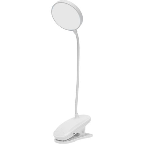 Kabnic Moderne LED-Ringlicht-Klemmleuchte mit Schwanenhals, Weiß, Matt, Geeignet für alle Altersgruppen (1/5)