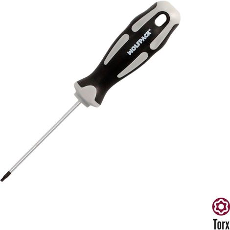 Tournevis Torx, Torx, acier S2 indestructible, manche bimatière TPR. Dimensions : T08 x Ø 3,0 x 75 mm.