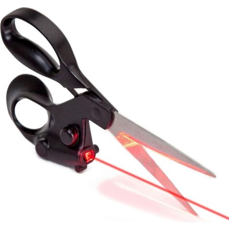 Ciseaux à guide laser pour couper en ligne droite lame inox manche ergonomique alimentation par pile outil de précision (1/5)