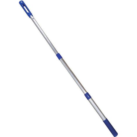 Manche télescopique robuste en aluminium à trois sections, réglable, pour écumoire de piscine (1/5)