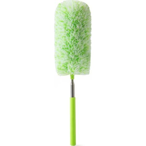 Plumeau Télescopique 80 cm de Long, Plumeau Microfibre avec Poignée en Acier Inoxydable, Vert (1/5)